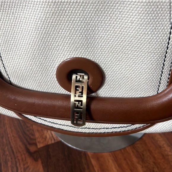 Fendi shoulder leather canvas bag - Picture 2 of 7